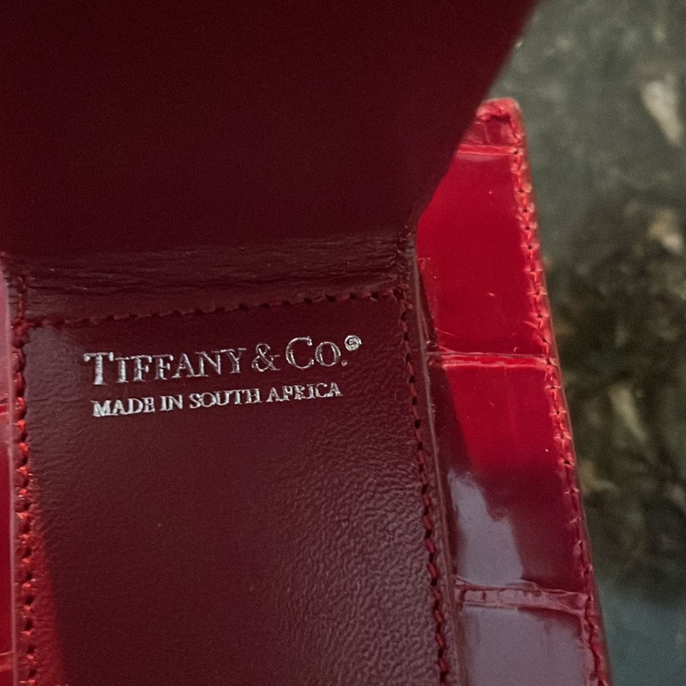 NEVER USED Tiffany & Co. Red Crocodile Card case - Picture 4 of 5